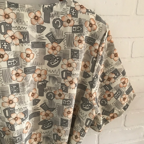 Vintage 80s Midi dress Floral print Mosaïc Grandma Grannycore XXL - Picture 12 of 13